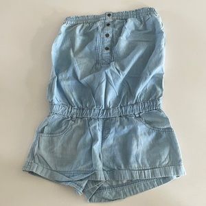 Faux denim romper